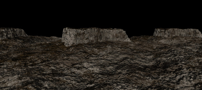 该小行星与一个岩石高原一个视图