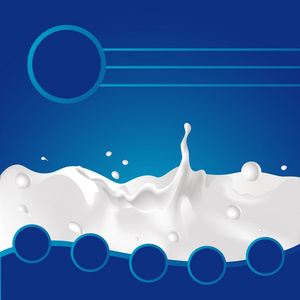 蓝色波浪与按钮设计矢量插画的暗蓝色牛奶设计