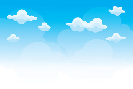 组的云在蔚蓝的天空，卡通云彩背景