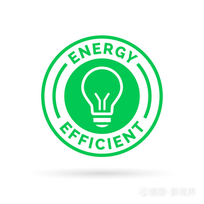 节能高效的绿色生态图标灯泡符号设计