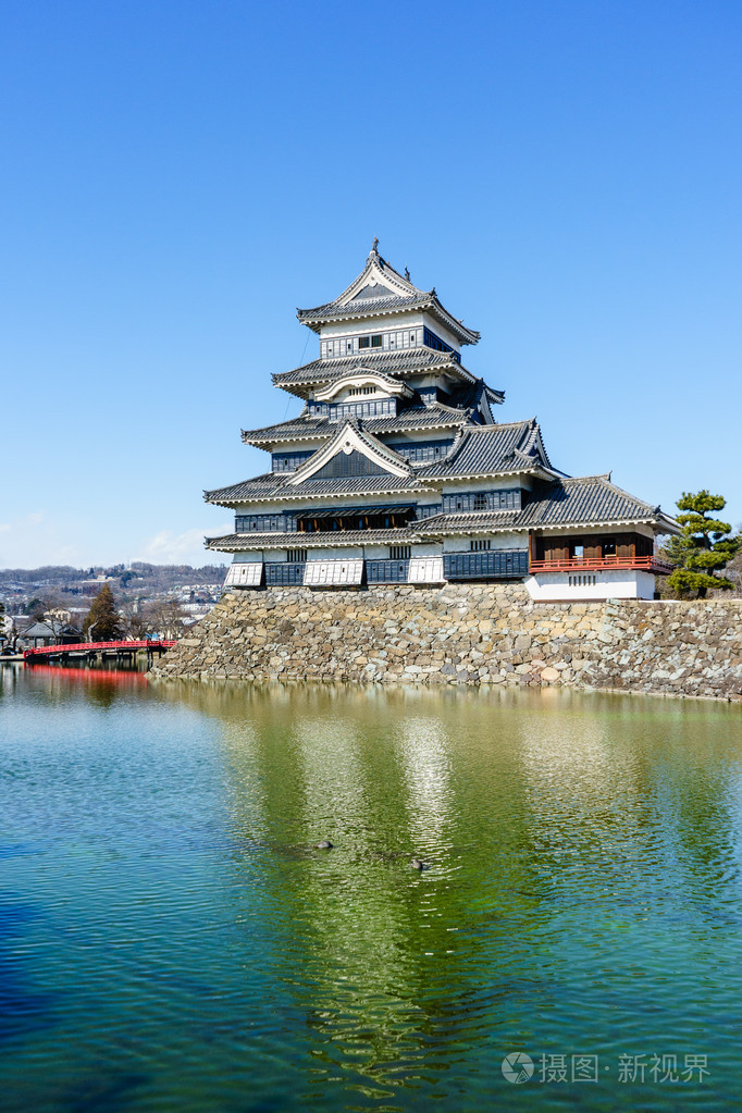 养的冬季长野日本松本传统城堡
