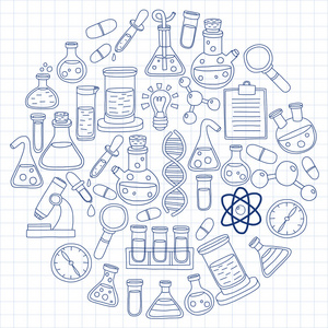 化学药理学自然科学矢量涂鸦集