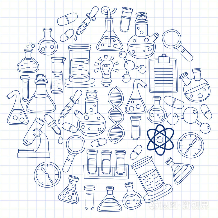 化学药理学自然科学矢量涂鸦集插画-正版商用图片1nozyg-摄图新视界