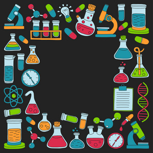 化学药理学自然科学矢量涂鸦集