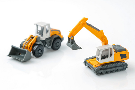 玩具汽车和建筑卡车的背景