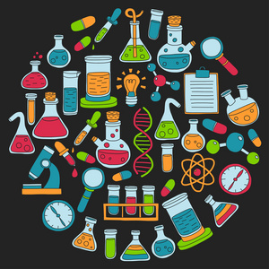 化学药理学自然科学矢量涂鸦集