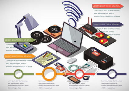 信息图形内部办公概念的插图图片