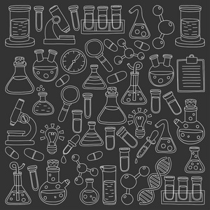 化学药理学自然科学矢量涂鸦集