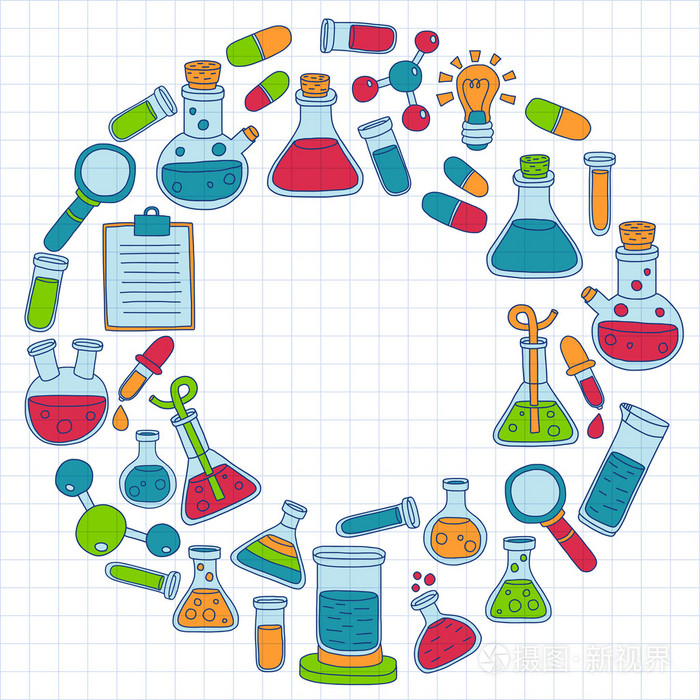 化学药理学自然科学矢量涂鸦集