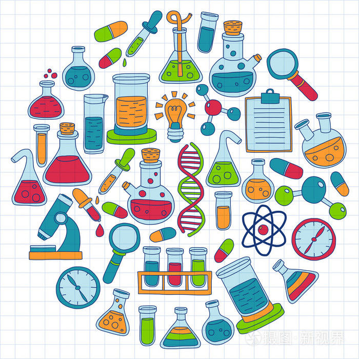 化学药理学自然科学矢量涂鸦集