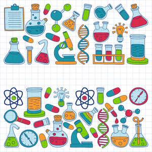 化学药理学自然科学矢量涂鸦集