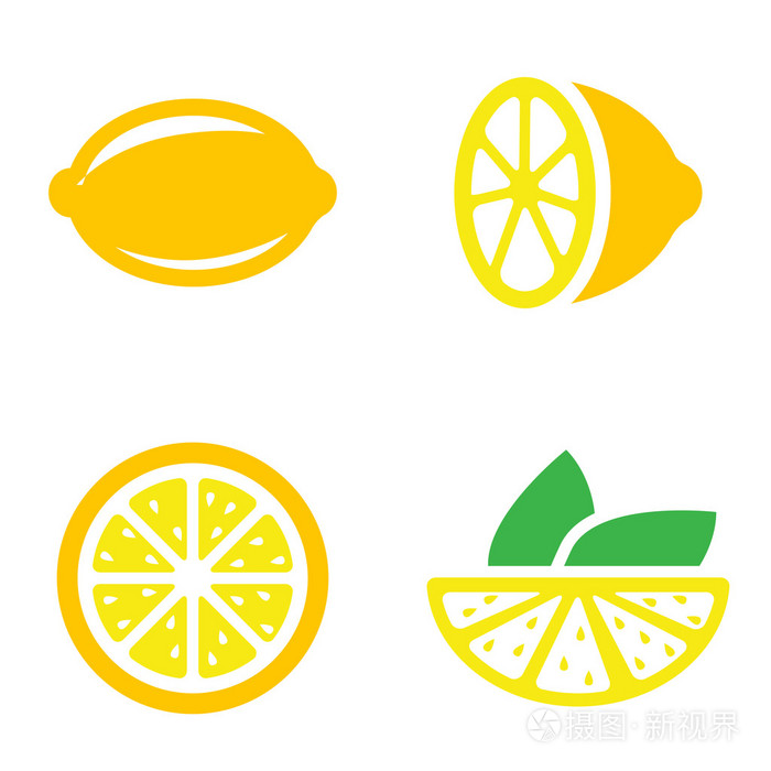 柠檬的矢量图标集