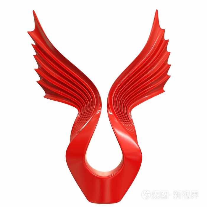 翅膀雕塑.3d 图
