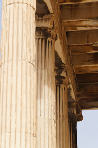 在雅典卫城的帕特农神殿的美丽细节