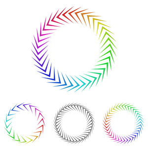 圆形彩色循环标志矢量集图片