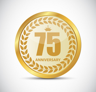 模板 logo 75 年周年矢量图 插画