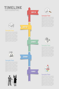 时间线模板。矢量图可用于工作流