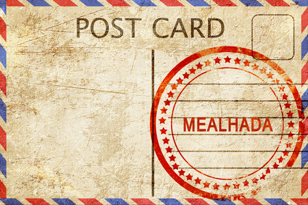 Mealhada，与粗糙的橡皮戳明信片