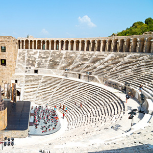 aspendos 和破碎在土耳其欧洲老剧院详细