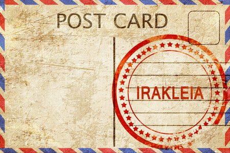 Irakleia，与粗糙的橡皮戳明信片
