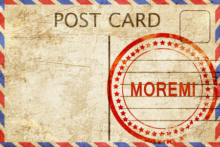 莫雷米，老式明信片与粗糙的橡皮戳