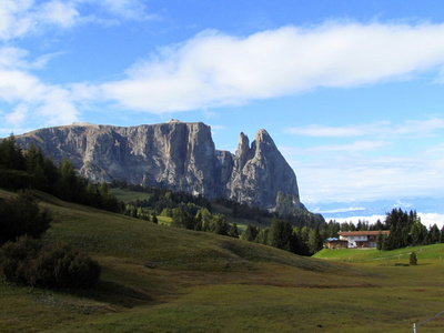 山阿尔卑斯休斯阿尔卑斯山全景 Sciliar