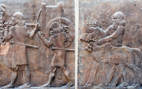 古代巴比伦和亚述浮雕照片