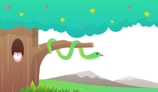 苹果xs壁纸蛇在苹果树矢量壁纸照片