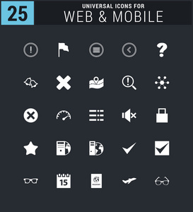 25 通用的网页和移动图标集