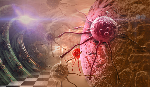 3d渲染的癌症细胞在人体内
