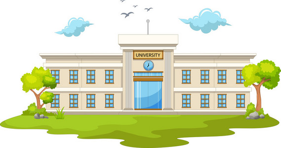 绿草山坡卡通美丽的大学卡通长满绿草照片