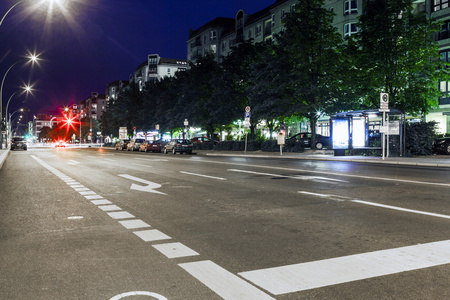 德国柏林市夜间街道