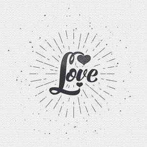 词汇爱情徽章徽记可以用来设计图案