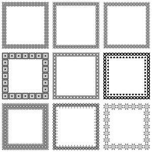 装饰复古框架和边界设置矢量