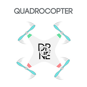 矢量图。图标 quadrocopters。无人机无人机空中 p