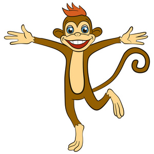 小可爱的猴子奔跑,浪照片