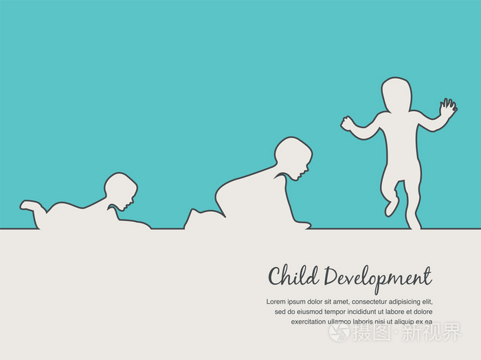 婴儿发展图标,孩子生长阶段.蹒跚学步的第一年的里程碑
