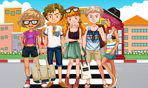 青少年闲逛图片