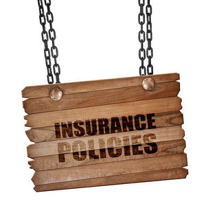保险政策，3d 渲染，木板 grunge 链上