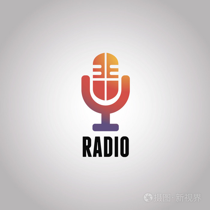 简单的多彩麦克风麦克风图标符号集合集设计