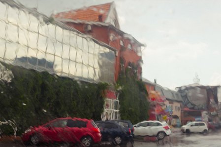 在城市雨