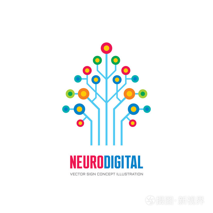 网络树 logo 标志.计算机技术徽标.矢量标志模板