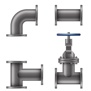 管道上白色背景矢量孤立的元素