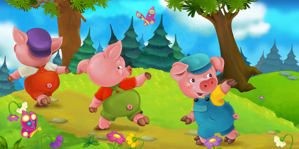 你打算在山上-儿童插画旅行的卡通场景三猪哥哥照片