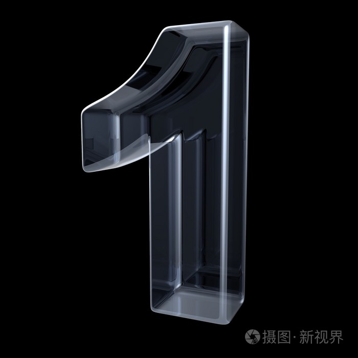透明的x射线数字1人3d