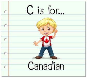 字母 C 闪卡是为加拿大
