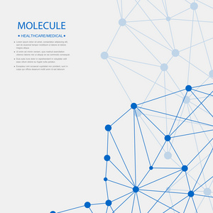 结构分子，Dna，原子 神经元的沟通。您的设计的科学概念。带点相互连接的直线。医疗 技术 化学 科学背景。矢量图