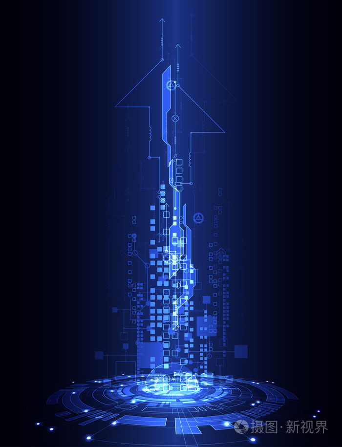 蓝色的抽象数字通信技术背景