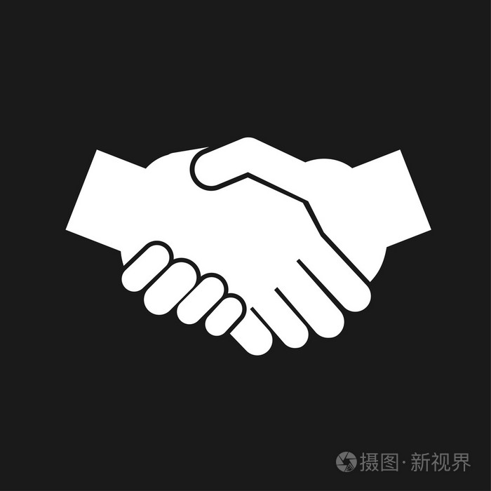 抽象图标的握手