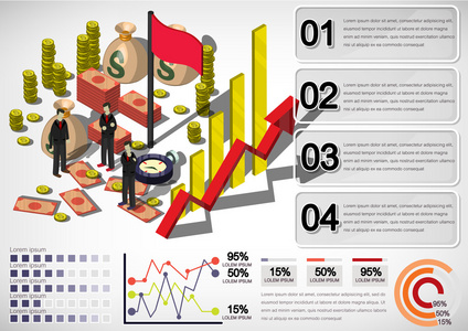 信息图形钱设备概念的插图